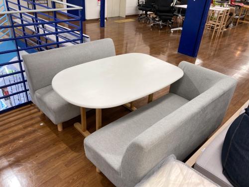 ナフコ ソファダイニング3点セット ホワイト×グレー 221