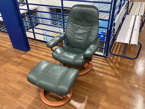 Ekornes (エコーネス) ストレスレスチェア ブラック×ブラウン 214 オットマン付