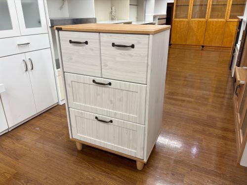 佐藤産業 (サトウサンギョウ) 3段チェスト ホワイト×ナチュラル BILY