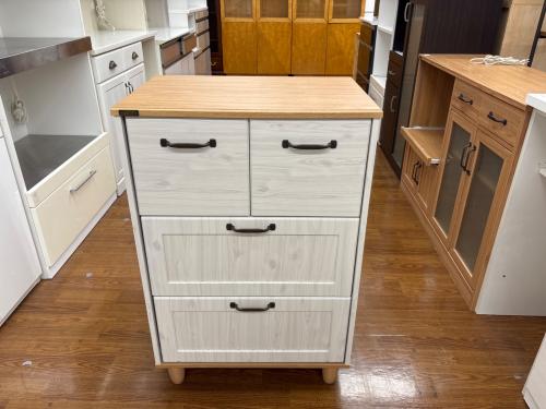 佐藤産業 (サトウサンギョウ) 3段チェスト ホワイト×ナチュラル BILY