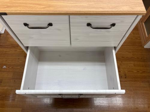 佐藤産業 (サトウサンギョウ) 3段チェスト ホワイト×ナチュラル BILY