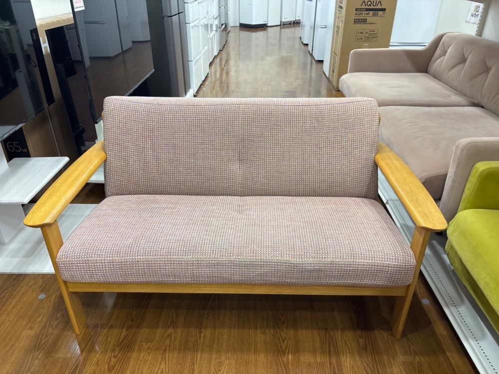 karimoku (カリモク) 2人掛けソファー ナチュラル×ピンク W13102S462
