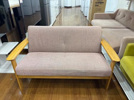 karimoku (カリモク) 2人掛けソファー ナチュラル×ピンク W13102S462