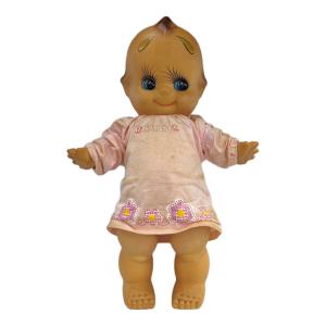 レトロ ソフビ キューピー人形 緑羽