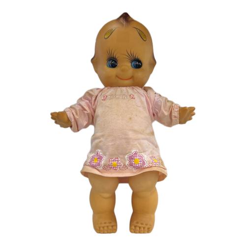 レトロ ソフビ キューピー人形 緑羽