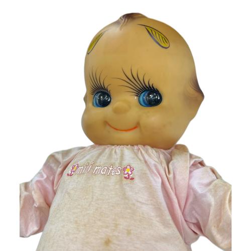 レトロ ソフビ キューピー人形 緑羽