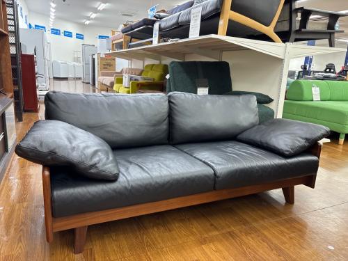 2人掛けソファー ブラック×ブラウン 65