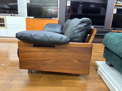 2人掛けソファー ブラック×ブラウン 65