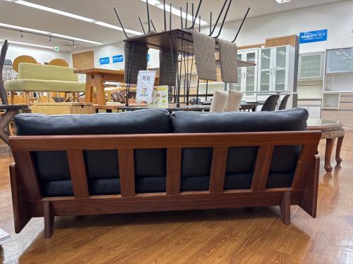 2人掛けソファー ブラック×ブラウン 65