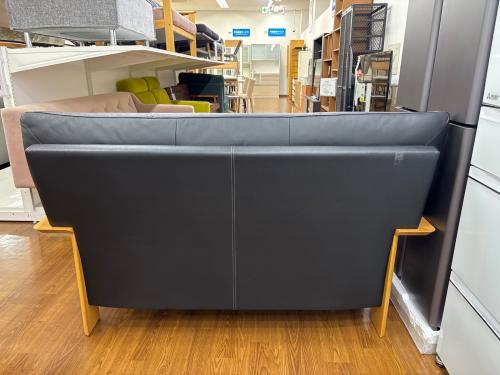 karimoku (カリモク) 2.5人掛けソファー ブラック 総革 ダンテ