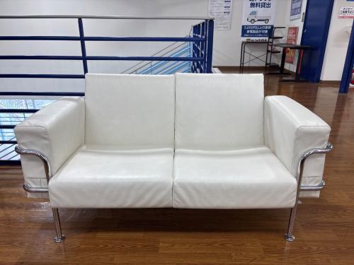 2人掛けソファー ホワイト 合皮