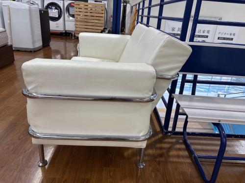 2人掛けソファー ホワイト 合皮