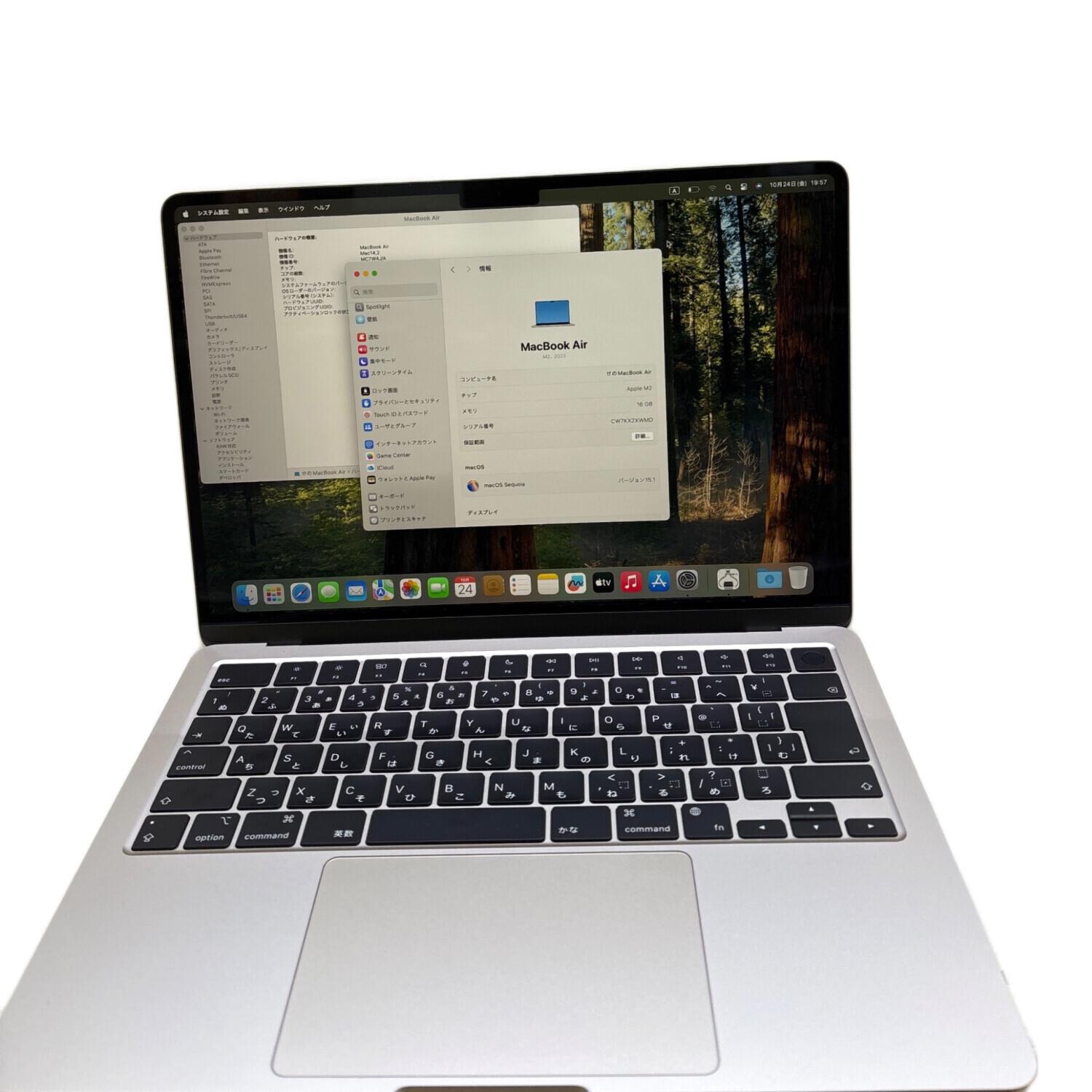 Apple (アップル) MacBook Air M2チップPSW000 A2681 13インチ Mac OS