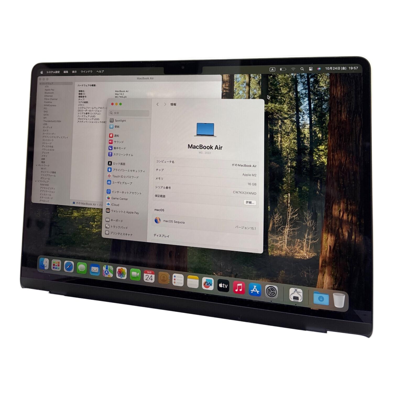 Apple (アップル) MacBook Air M2チップPSW000 A2681 13インチ Mac OS