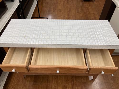 2枚扉キッチンカウンター 93 ホワイト×ブラウン