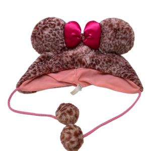 ファンキャップミニーヒョウ柄 ディズニーグッズ ピンク