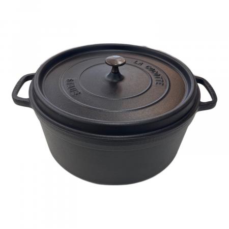 Staub (ストウブ) ピコ ココット ラウンド ブラック 32cm｜トレファク