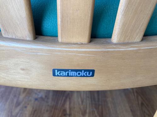 karimoku (カリモク) ダイニングチェアー ナチュラル×グリーン
