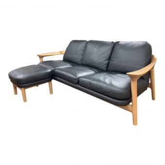 AMLYS 3人掛けソファー 189 ブラック×ナチュラル BRIDGE