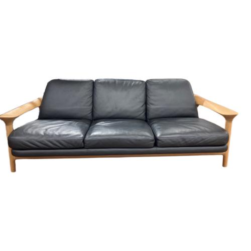 AMLYS 3人掛けソファー 189 ブラック×ナチュラル BRIDGE