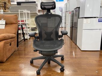 Herman Miller (ハーマンミラー) アーロンチェア AE113AWB-0001 別売ヘッドレスト付 ブラック Bサイズ