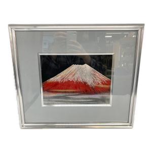 絵画 「赤富士」沈金 輪島塗