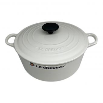 LE CREUSET (ルクルーゼ) 両手鍋 24cm ホワイト