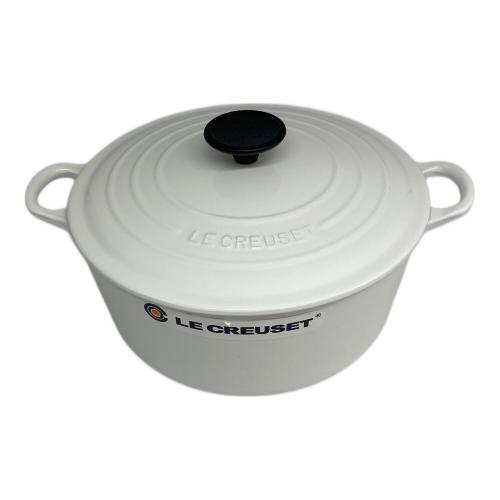 LE CREUSET (ルクルーゼ) 両手鍋 24cm ホワイト