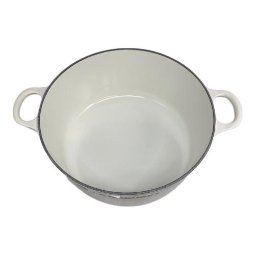 LE CREUSET (ルクルーゼ) 両手鍋 24cm ホワイト