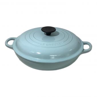 LE CREUSET (ルクルーゼ) 両手鍋 27cm スカイブルー