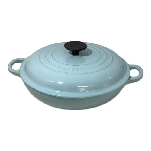 LE CREUSET (ルクルーゼ) 両手鍋 27cm スカイブルー