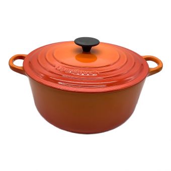LE CREUSET (ルクルーゼ) ラウンドキャセロール オレンジ 26cm キズ有