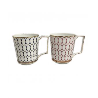 Wedgwood (ウェッジウッド) ペアマグカップ ピンク/ブルー ルネッサンスゴールド 2Pセット