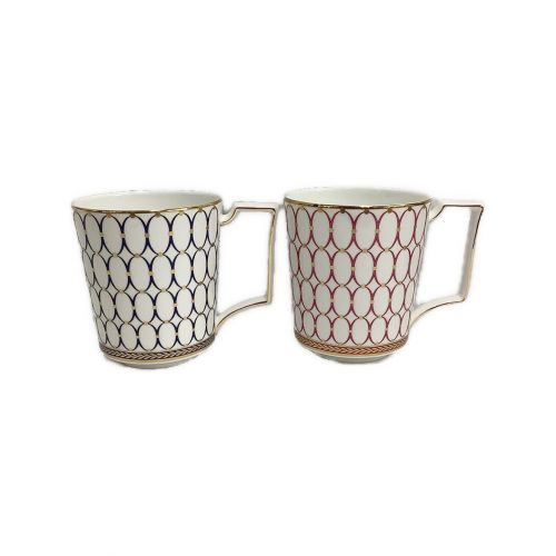 Wedgwood (ウェッジウッド) ペアマグカップ ピンク/ブルー ルネッサンスゴールド 2Pセット
