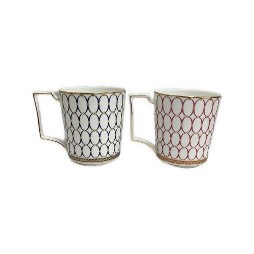Wedgwood (ウェッジウッド) ペアマグカップ ピンク/ブルー ルネッサンスゴールド 2Pセット