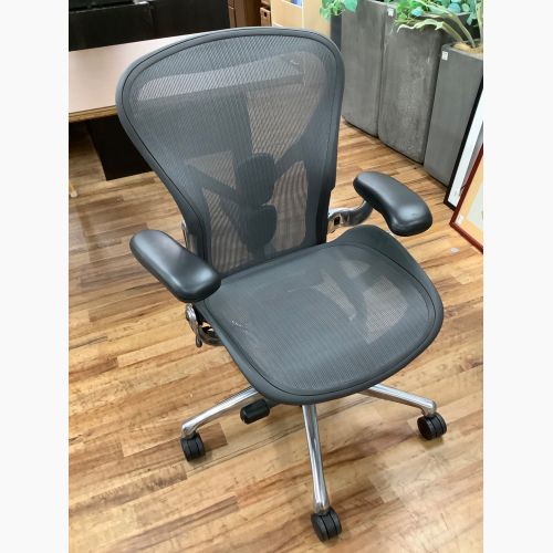 Herman Miller (ハーマンミラー) アーロンチェア グレー 2018年製 ポスチャーフィット  48 AER1B23DF リマスタード Bサイズ ポリッシュドアルミニウムベース