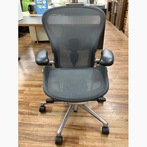 Herman Miller (ハーマンミラー) アーロンチェア グレー 2018年製 ポスチャーフィット  48 AER1B23DF リマスタード Bサイズ ポリッシュドアルミニウムベース