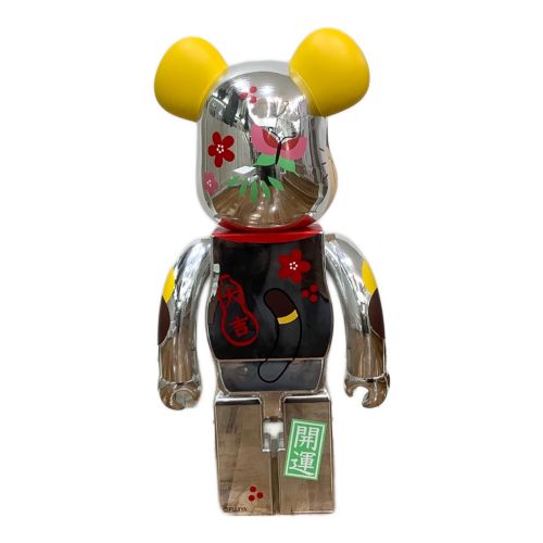 BEAR BRICK (ベアブリック) フィギュア  招き猫ペコちゃん福銀メッキ1000％