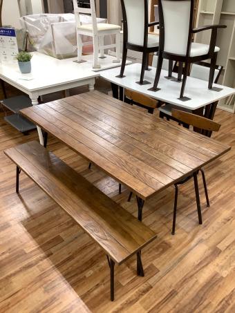 ACME Furniture (アクメファニチャー) ベンチダイニング4点セット ブラウン×ブラック GRANDVIEW DINING TABLE TOP-W150036