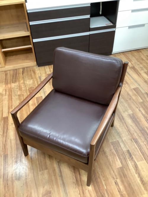 大塚家具(IDC) (オオツカカグ) 1人掛けソファー ブラウン レザー