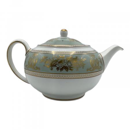 ぎゅな☺︎　コロンビアセージグリーン　ポット・皿・クリーマー　3点セット Wedgwood (ウェッジウッド) ティーポット コロンビア・セージグリーン