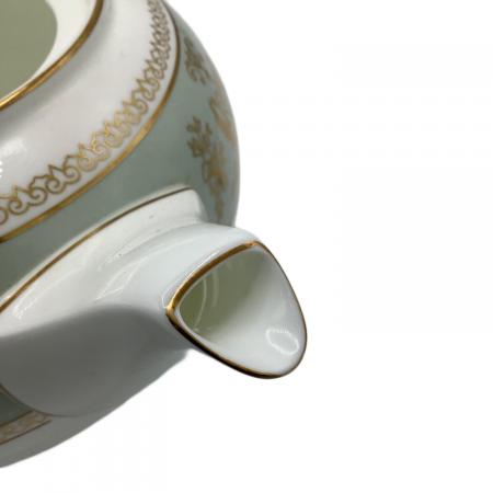 ぎゅな☺︎　コロンビアセージグリーン　ポット・皿・クリーマー　3点セット Wedgwood (ウェッジウッド) ティーポット コロンビア・セージグリーン