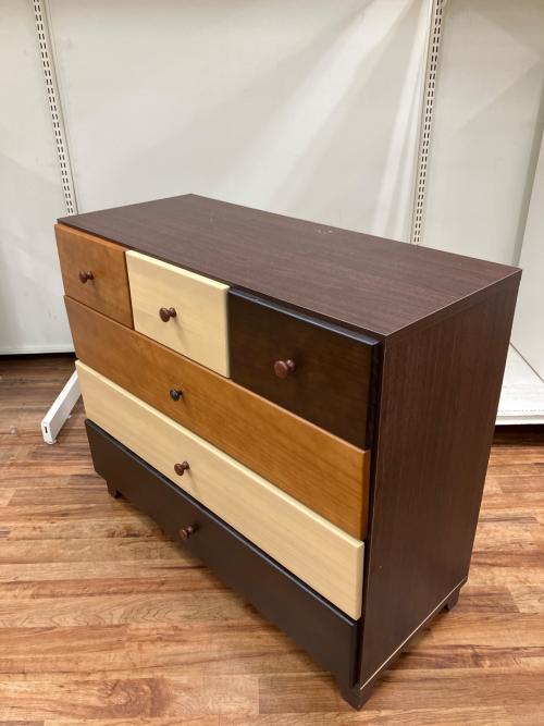 中村敬木工 (ナカムラタカシモッコウ) チェスト マルチカラー 取っ手一部非純正 4段