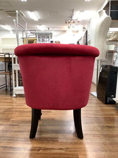 アンティーク調ソファー レッド×ブラック 1人掛け