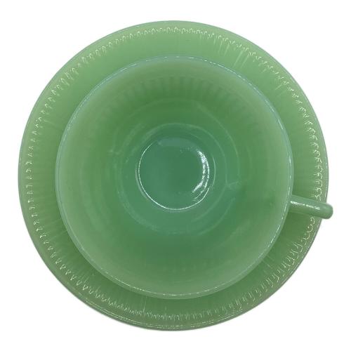 Fire King (ファイヤーキング) カップ&ソーサー 1950-1960年代 グリーン ジェーンレイ
