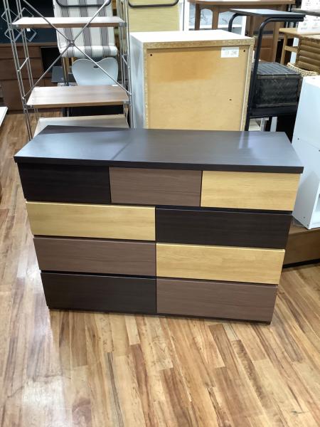 ニトリ チェスト ブラウン ローチェスト カレナ 120LC DBR3