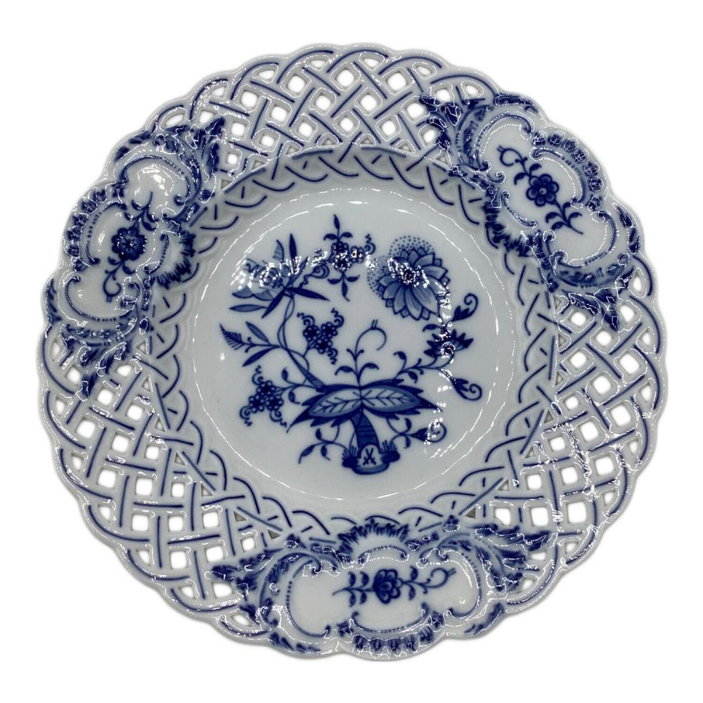 Meissen (マイセン) メッシュプレート 透かし彫り皿 18cm ブルー