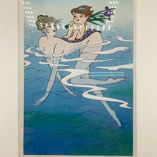 小島功 水辺有情 薫風 河童絵