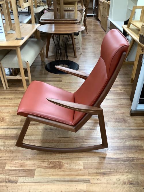 nissin(日清木工) MOEBIUS ROCKING CHAIR NC009W レッド×ブラウン N-en-