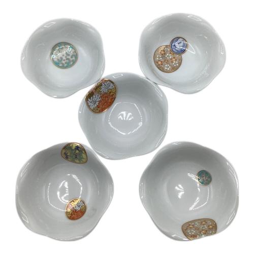 深川製磁 (フカガワセイジ) 小皿揃え 寿赤絵